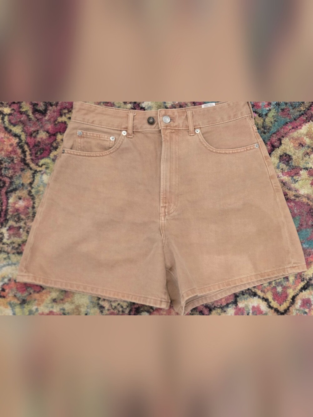 Everlane High-Waist Shorts in Light Tan